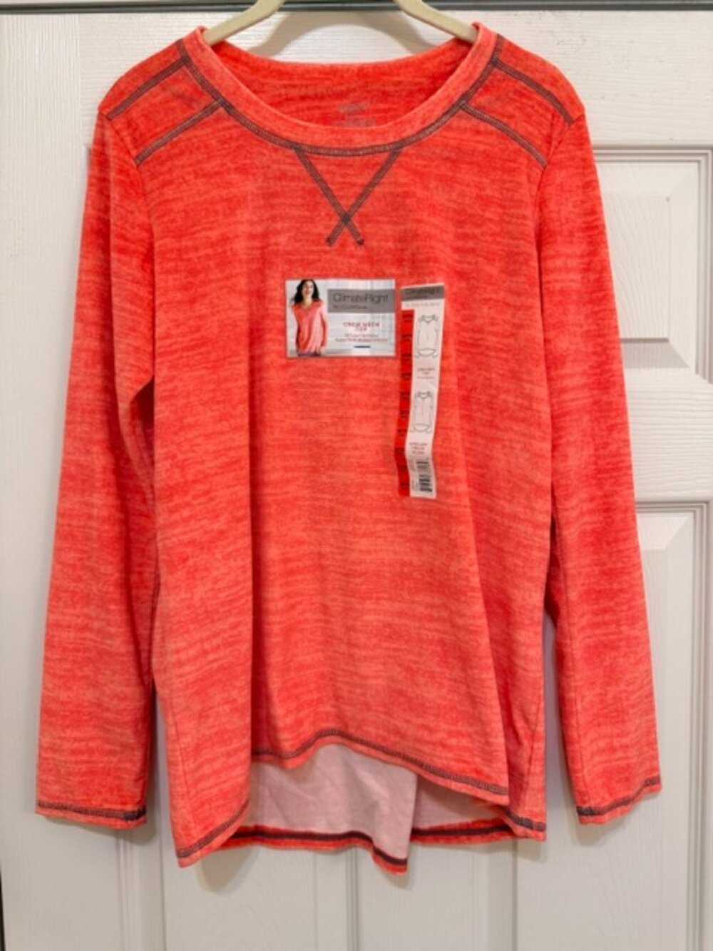 women climateright by cuddl duds crew neck top size 6-8